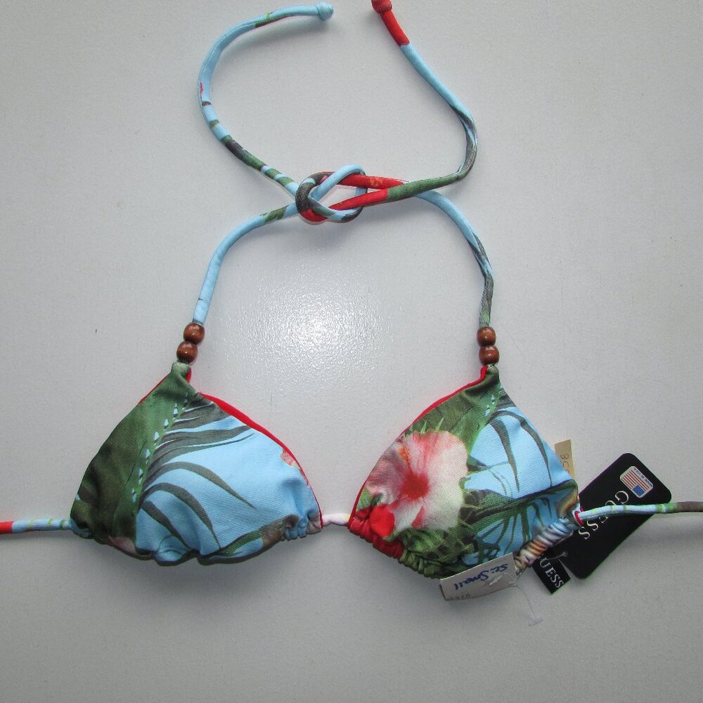 Guess Tropical Print String Bikini Top - Small - NEW